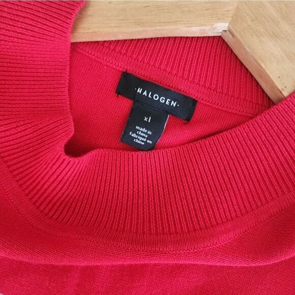 Halogen ruffled zipped shoulder sweater knit blouse - Picture 13 of 15